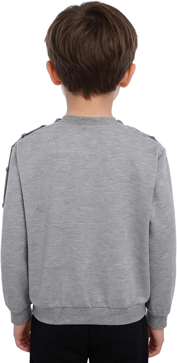 Unisex Kids Post Shoulder Surgery Recovery Sweatshirt Long Sleeve Full Tear Away Shirt Adaptive Clothing