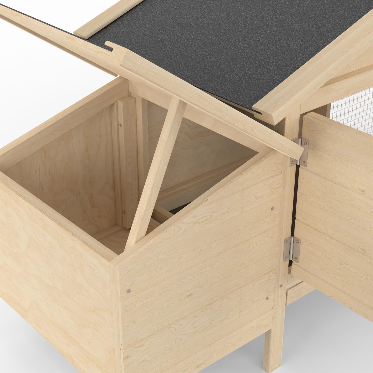 IDMarket - Poulailler clapier en Bois sur pilotis avec pondoir enclos et tiroir à déjections 2 Poules