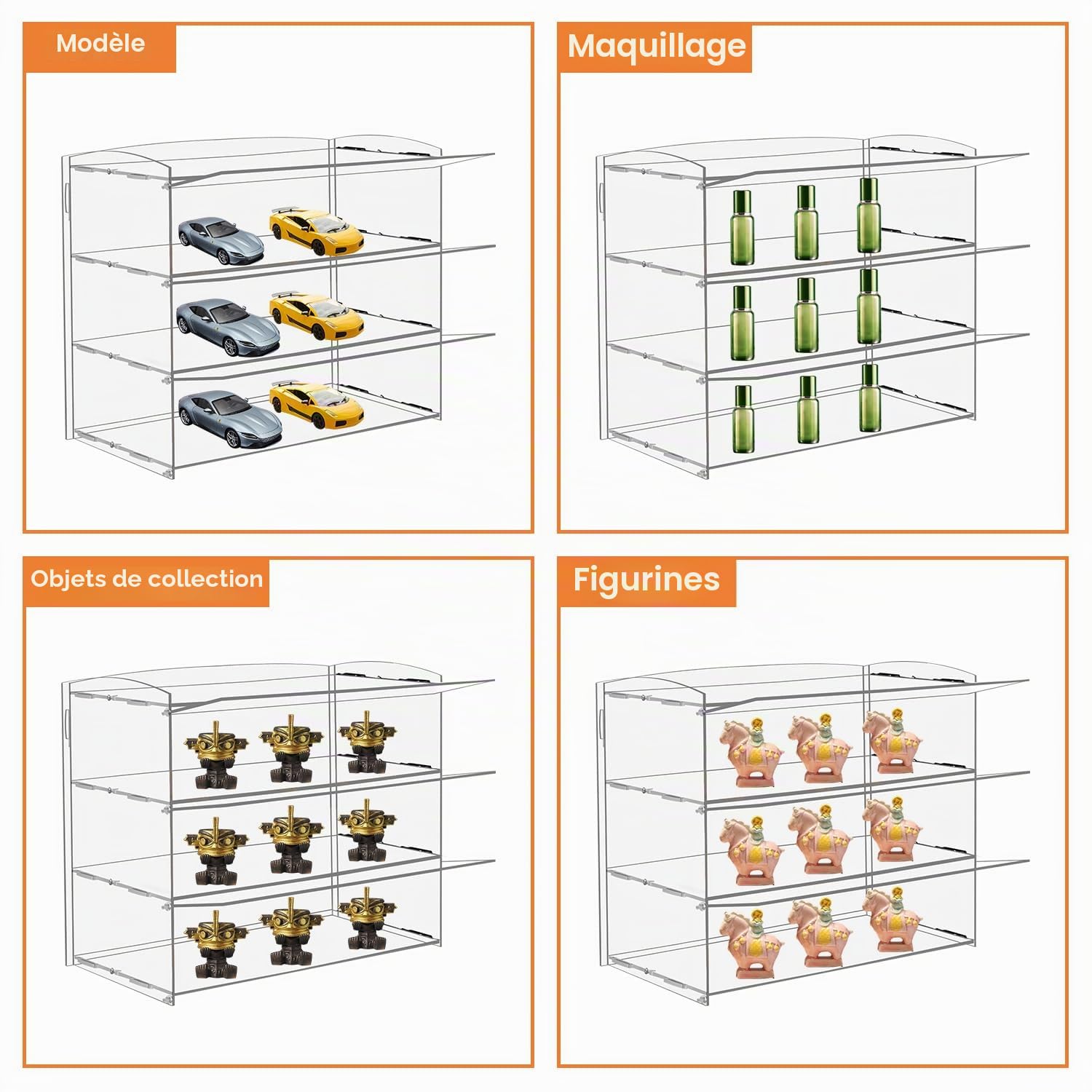 Vitrine en acrylique pour boulangerie, vitrine de pâtisserie, armoire à pain transparent à 3 animaux, support en acrylique pour pain, biscuits, beignets, cupcakes pour fête, événement