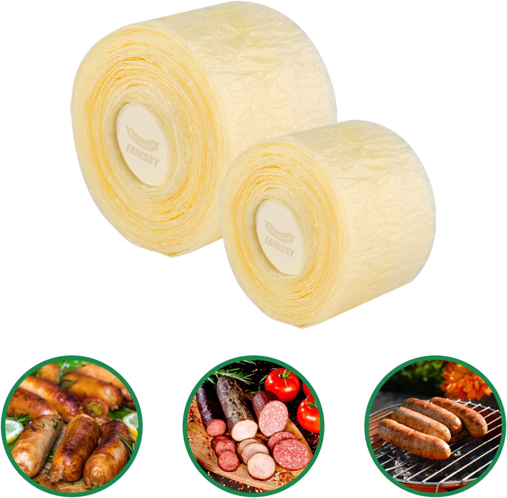 Edible Drying Natural Hog Sausage Casing, Sausage Casings for Homemade Sausages,Breakfast Sausage,Italian Sausage,Knoblewurst,Pepperoni,Bologna Sausage and Most Delicious Sausage-8m/26ft,Φ32mm