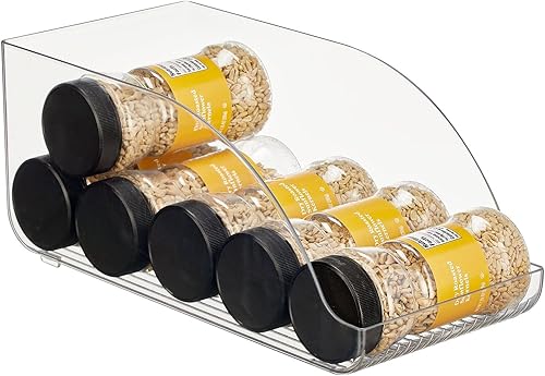 Miniatura 5 de mDesign Organizador compacto de plástico para cocina y despensa para latas altas y delgadas de sodapop, cocina, despensa, refrigerador, paquete de 2