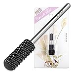PANA 3/32 Small Smooth Round Top Safety Carbide Nail Drill Bit for Gel Polish & Acrylic Removal Nail Salon Manicure Pedicure Electric File Tools (Small Barrel - DLC Black, Extra Coarse)