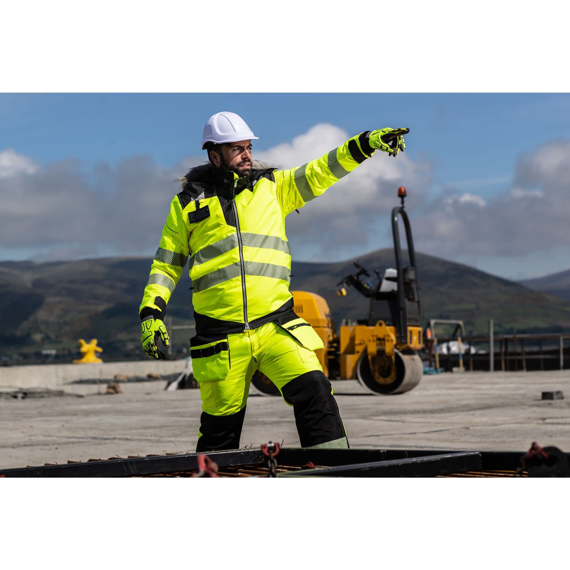 Portwest - Parka de Travail chaude pour l'hiver PW3 HV 5XL Jaune/Noir