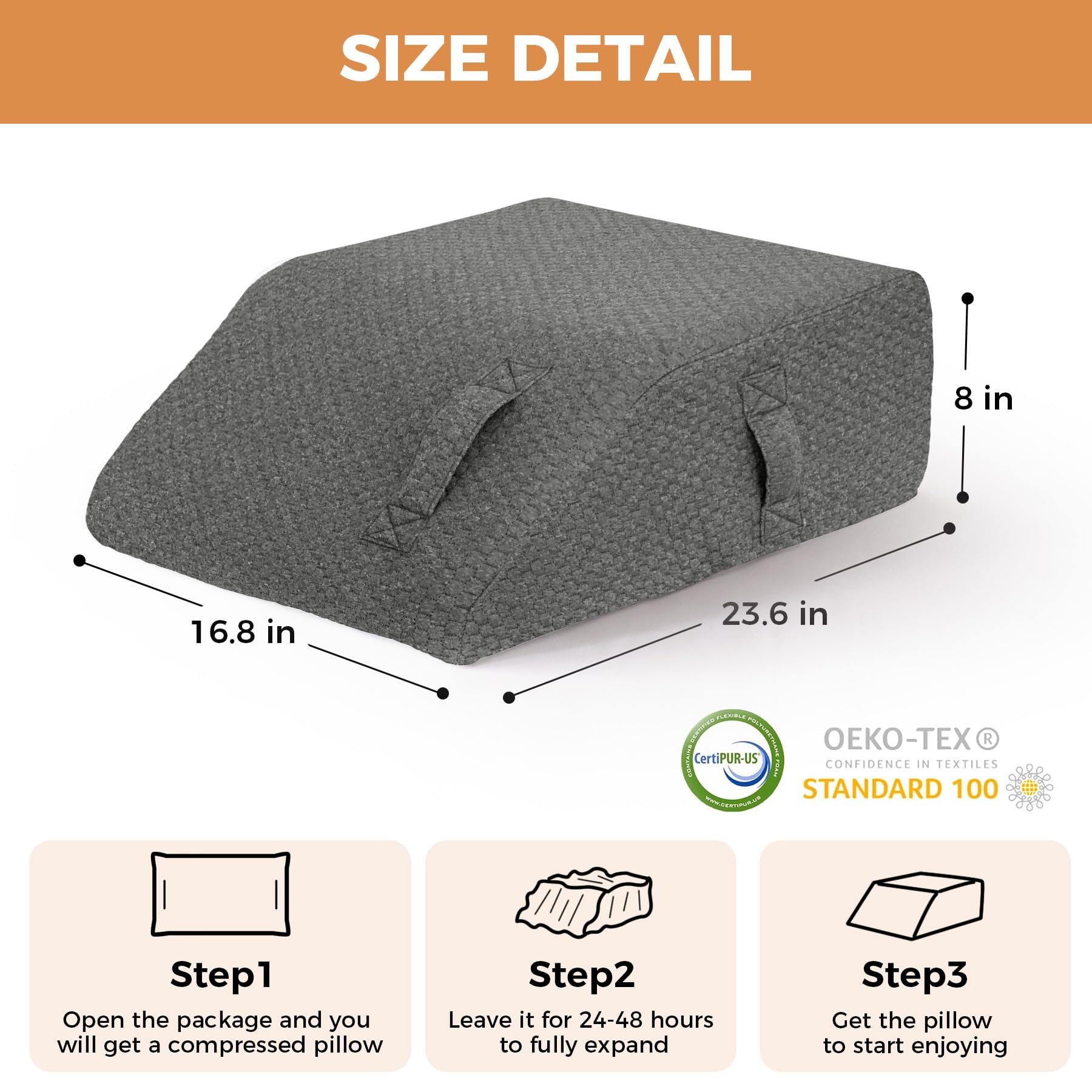 BIEEZZK Almohada elevadora de piernas, almohadas de elevación de piernas para después de la cirugía, hinchazón, almohada de elevación de la circulación sanguínea, almohada de pierna para aliviar el