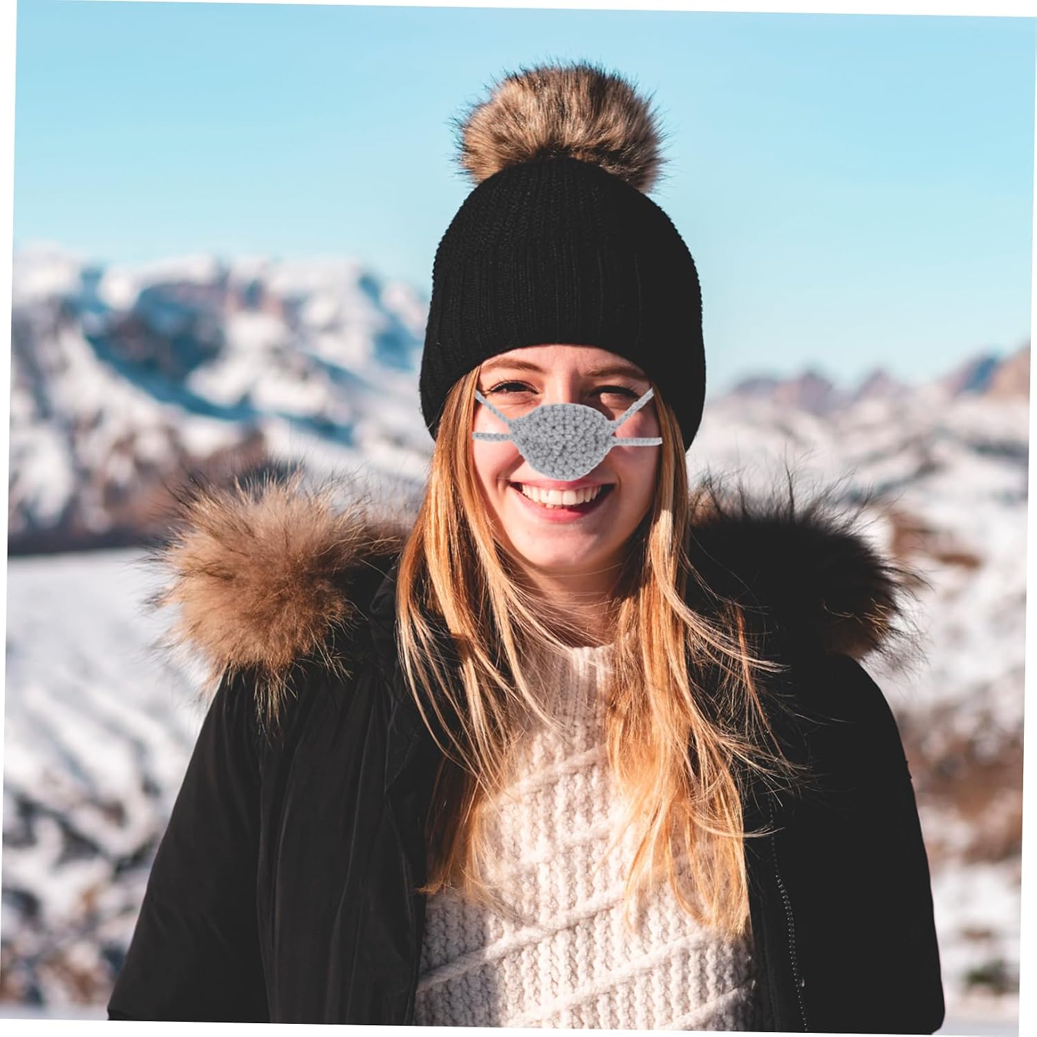 SUPVOX Cozy Knitted Nose Cover Winter Nose Guard for Outdoor Activities Breathable Design for Skiing and Cold Weather Protection for Men