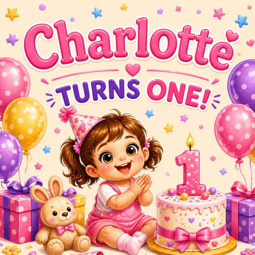 Charlotte Turns One!: A Personalized First Birthday Keepsake (Three Hearts Personalized Name Books: Charlotte)