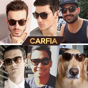 CARFIA Vintage Polarized Sunglasses for Men Women Lightweight Durable Design with UV Protection CA5200