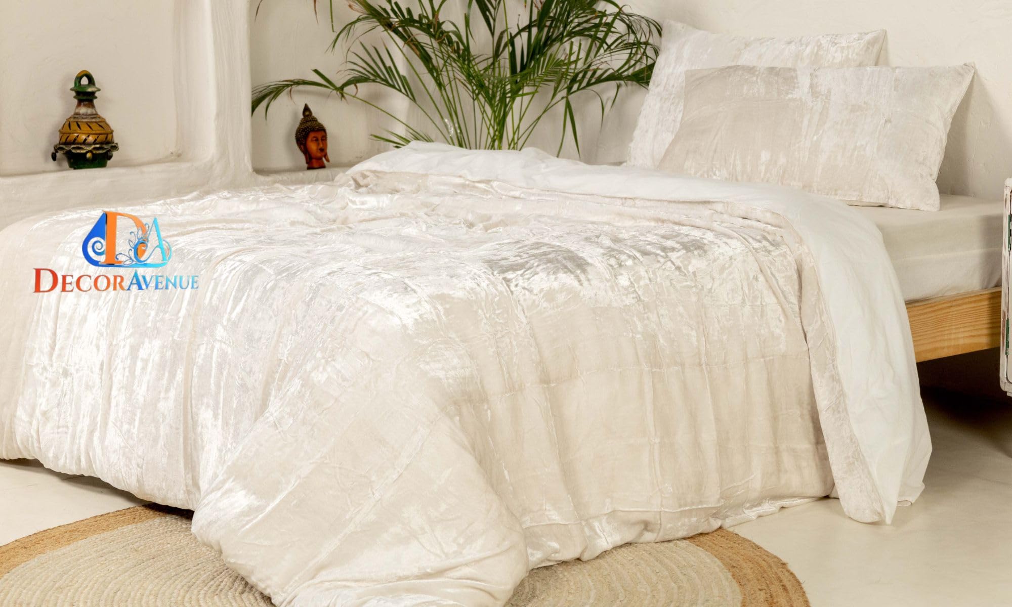 Sophia-Art 3 pezzi ultra lusso rayon velluto biancheria da letto Boho solido copripiumino UO trapunta (oro, pieno 203,2 x 228,6 cm