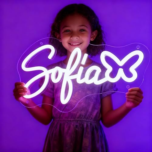 Vista 44 de Letrero de neón personalizado, letrero de neón LED personalizable para decoración de pared de dormitorio, letrero de nombre de neón regulable