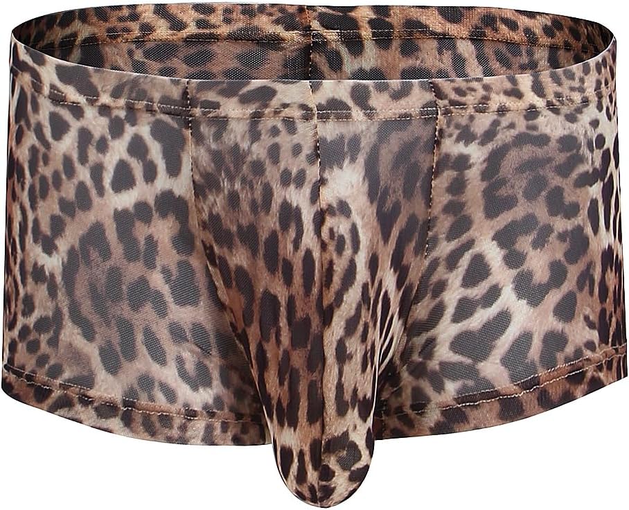 comeondear Mens Leopard Underwear Sexy Men Boxer Shorts Low Rise Breathable Underwear Plus Size Animal Boxer Brief - Image 5