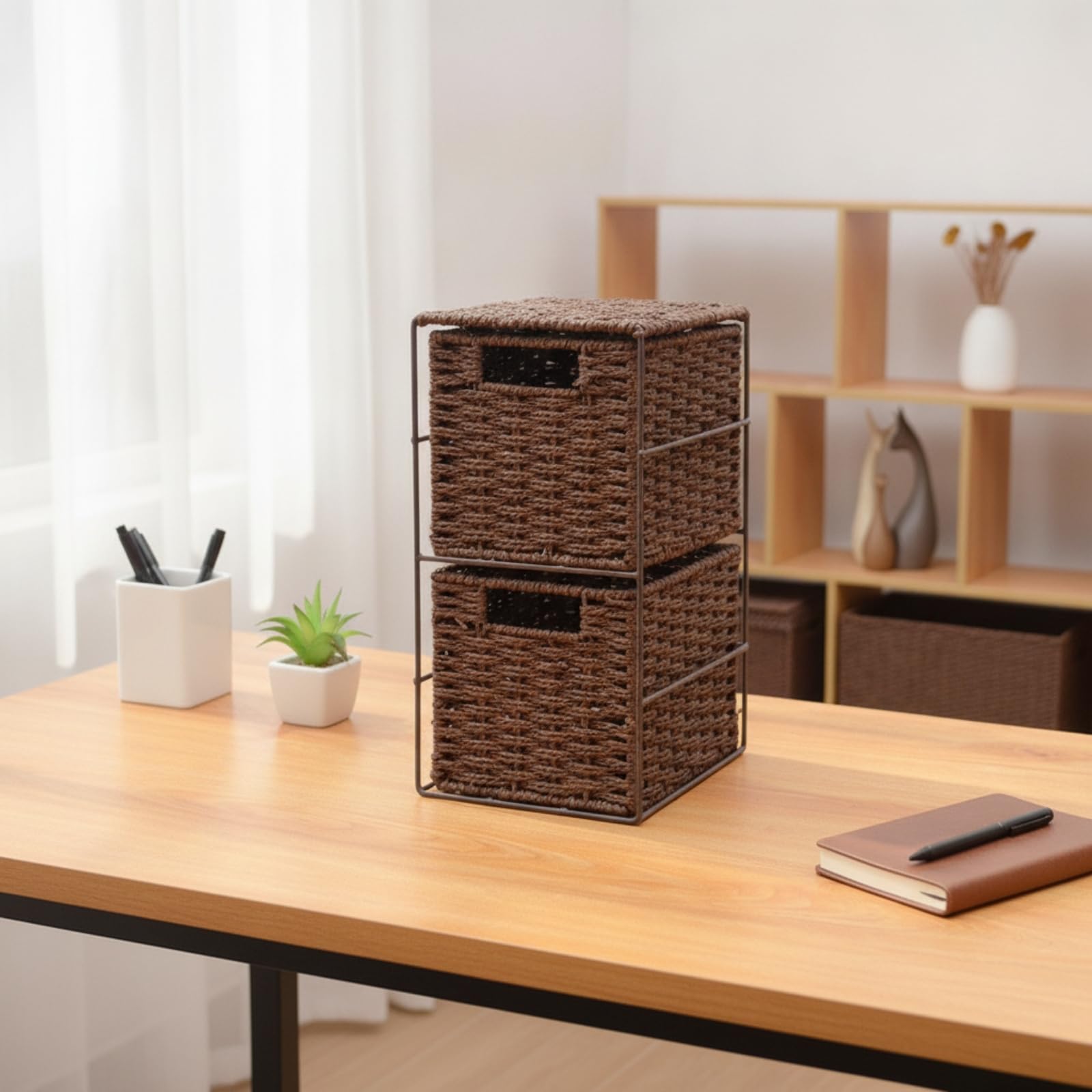 KESOTO Organizador Escritorio con Cajones Multiusos Organizador con Cajones Elegante Caja Organizadora Compartimentos para Oficina, Verde