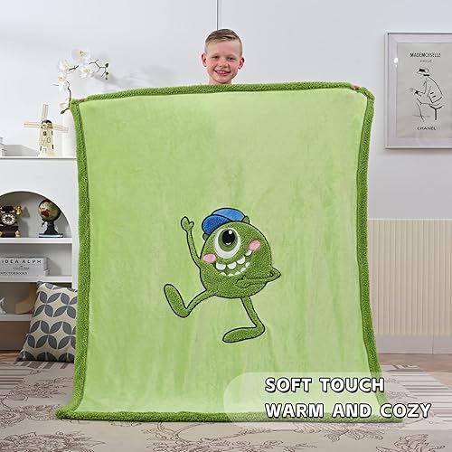 Miniatura 2 de Manta de franela bordada en 3D de animales de franela ligera y esponjosa para niños, manta sherpa, sofá, mantas peludas para regalar a niñas (manta