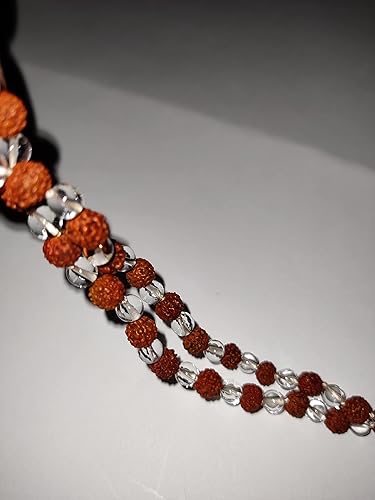 Miniatura 3 de Rudraksha y cuarzoSphatik Rock Crystal Mala 108+1 cuentas  Longitud 15 pulgadas  5 piezas Rudraksha, Gema, Cuarzo