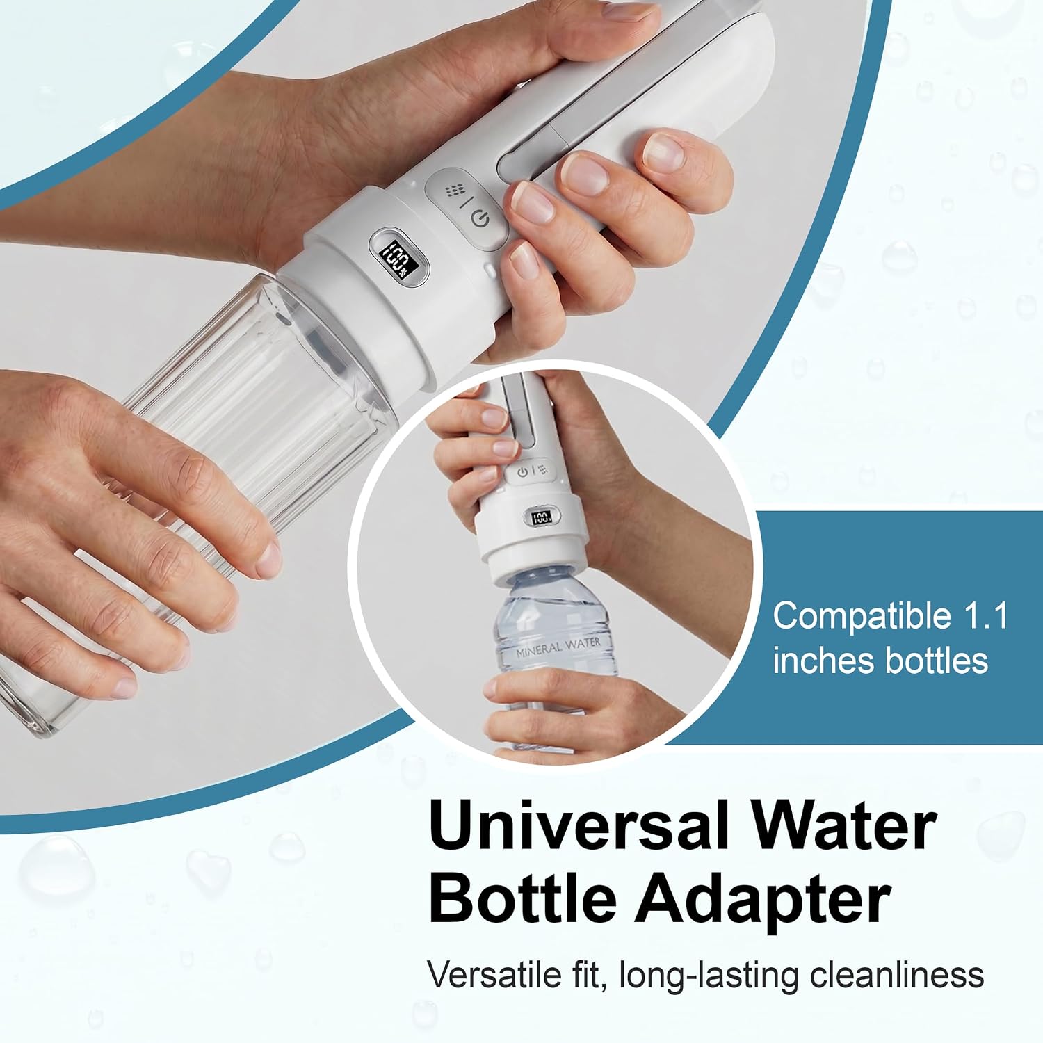 Electric Portable Bidet for Travel, 1600mAh Rechargeable Handheld Bidet Sprayer with 3 Water Pressure Modes, IPX7 Waterproof Personal Hygiene Cleaner for Women Men Home Outdoor Camping - White