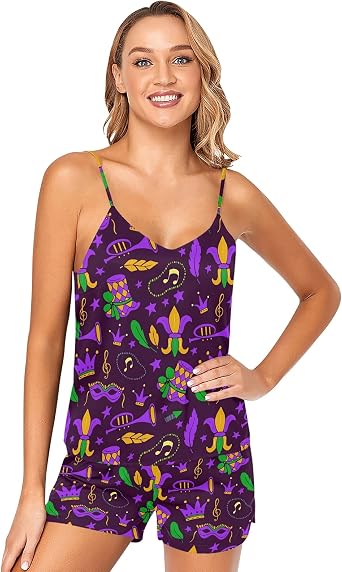 Pajama Set for Women Satin Sleepwear Sexy Lingerie Cami Short Sets Nightwear