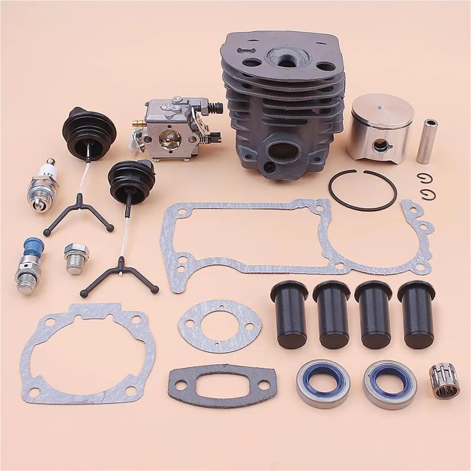 Kit de tapa aceite combustible, carburador pistón cilindro motosierra 45MM, amortiguador AV, for H/U/S/Q/V/A/R/N/A 51 55