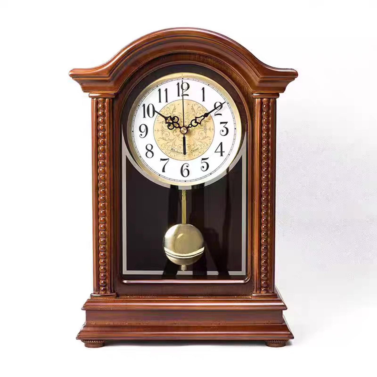 VNVFJKLO vintagewall clock, Grandfather Wood Wall Clock With Chime and Swinging Pendulum - 36cm Traditional Silent Timepiece