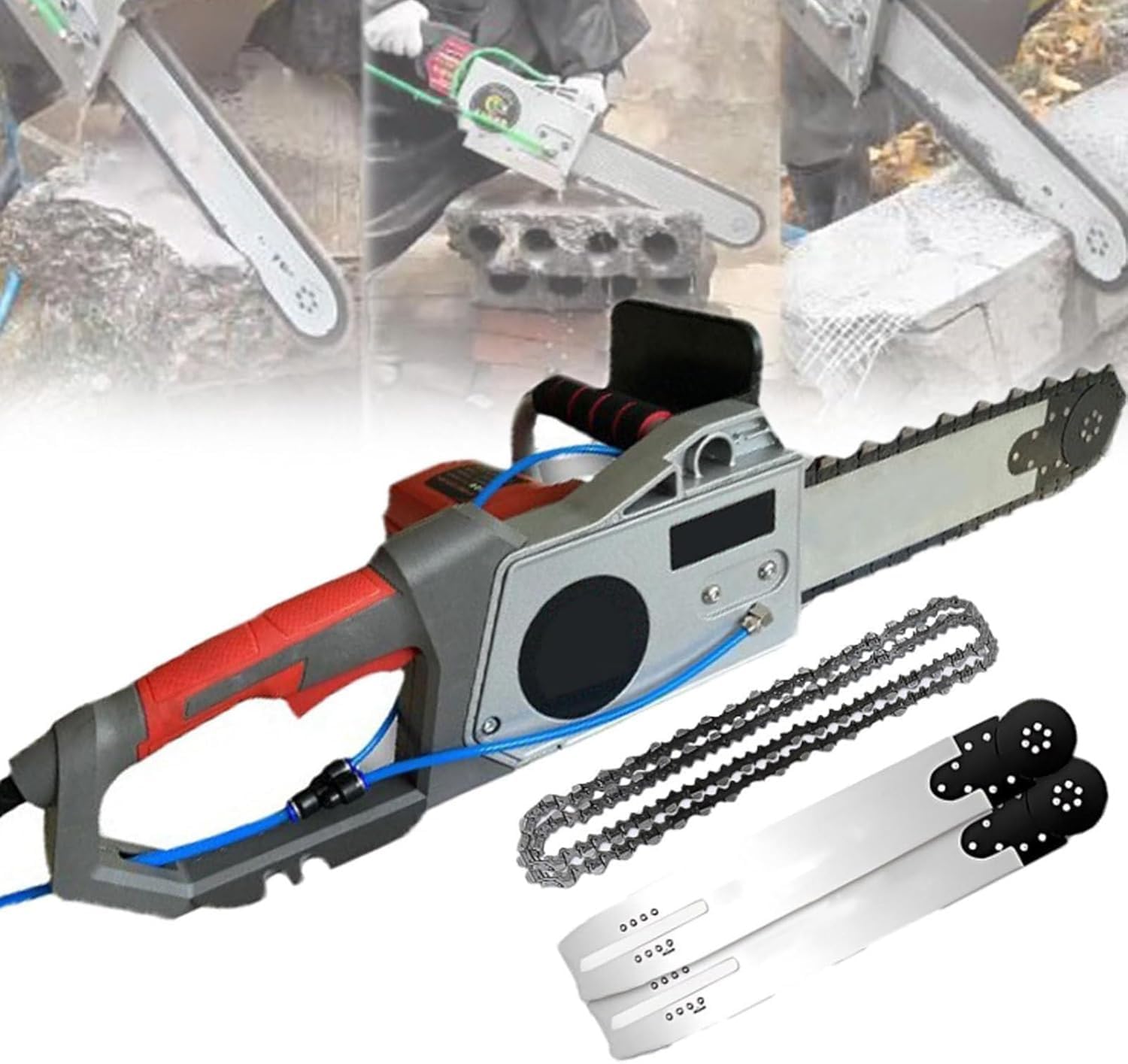 Motosierra Hormigón Industrial 12000W - Sierra Eléctrica Cadena Motosierra, Supresión Polvo, Baja Vibración, Acero Profundidad de Corte de 48 cm, para Paredes de Ladrillo y Cemento