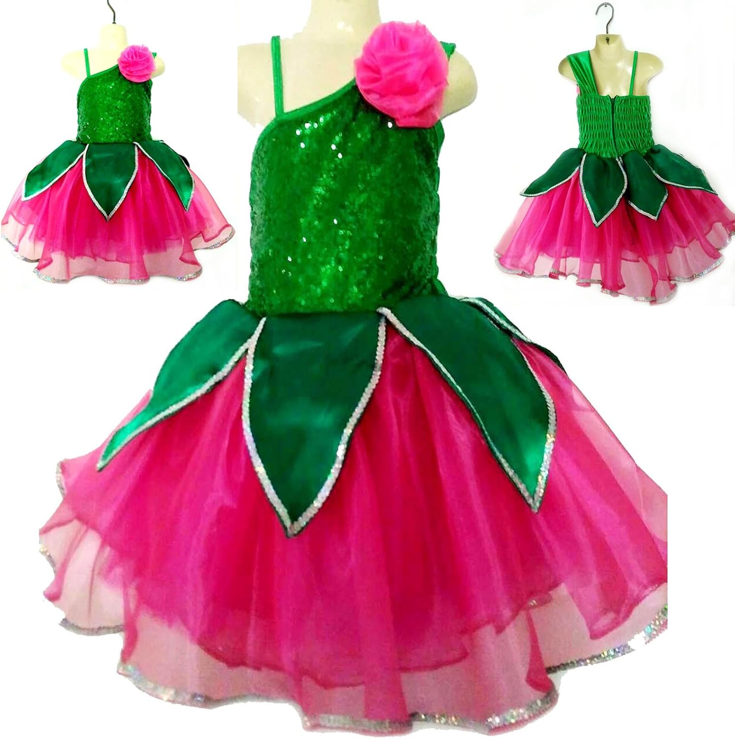 Little Girls' Lotus Flower Tutu Design Dress Princess Costume Cosplay