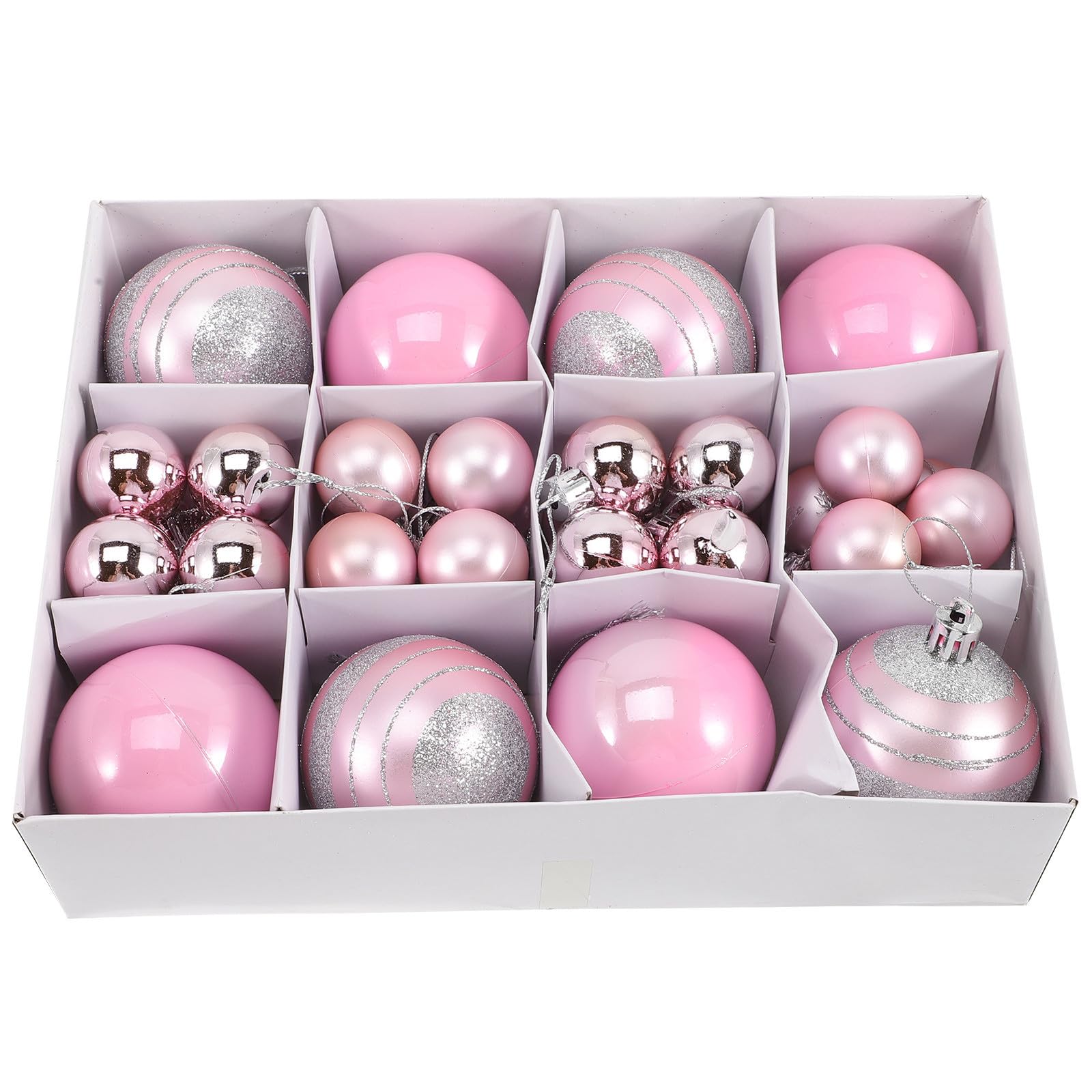 Gatuida 200 Pezzi Palline di Natale Rosa in Ps, Decorative e Sospendibili