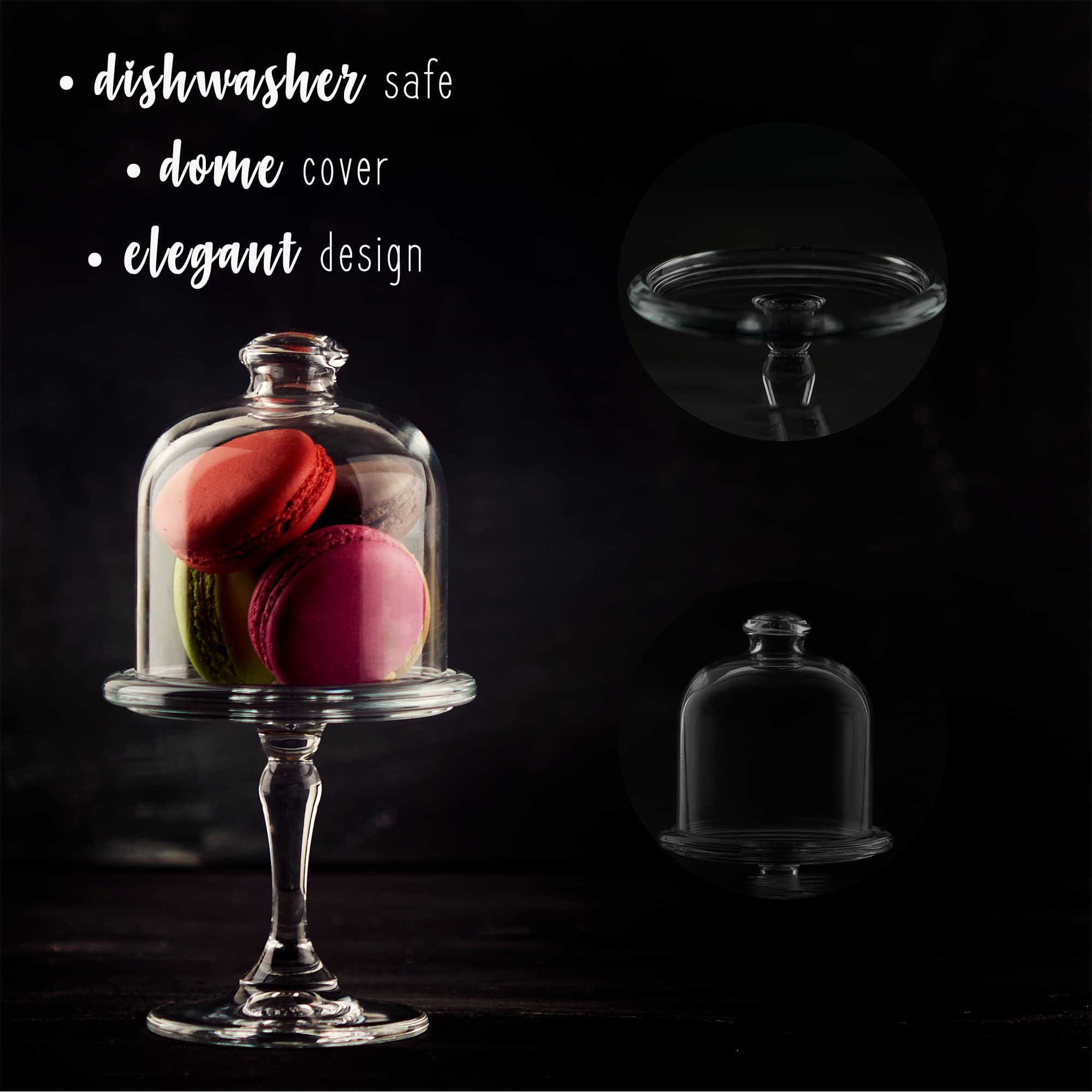 Campana Per Dolci In Vetro - Mini Alzatina Con Coperchio Per Cupcake, Biscotti E Frutta - Foto 4