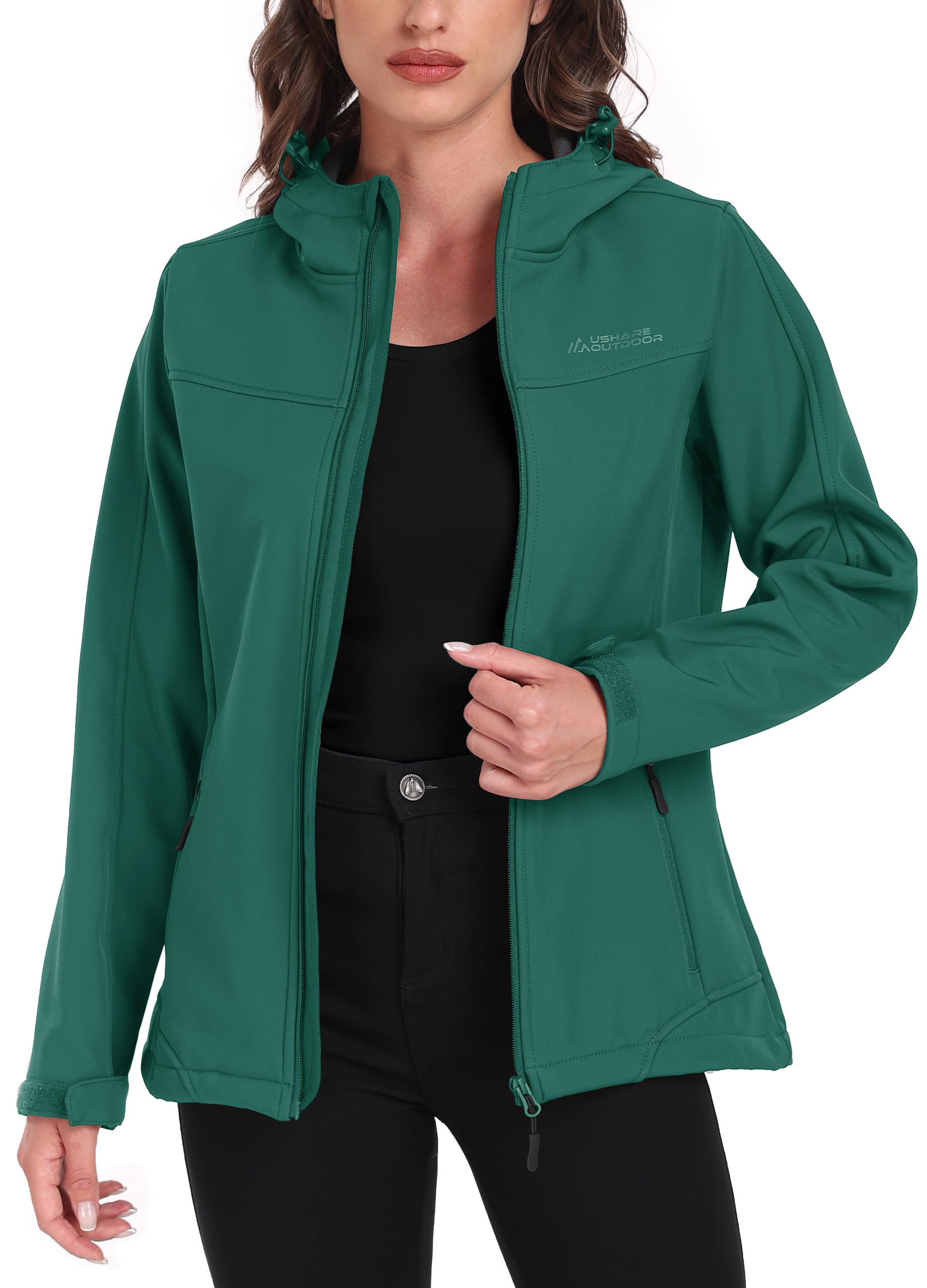 ATLASLAVA Softshelljacke Damen mit Kapuze Regenjacke Fleecejacke Wanderjacke Gefüttert Jacken Outdoor Wandern S-3XL