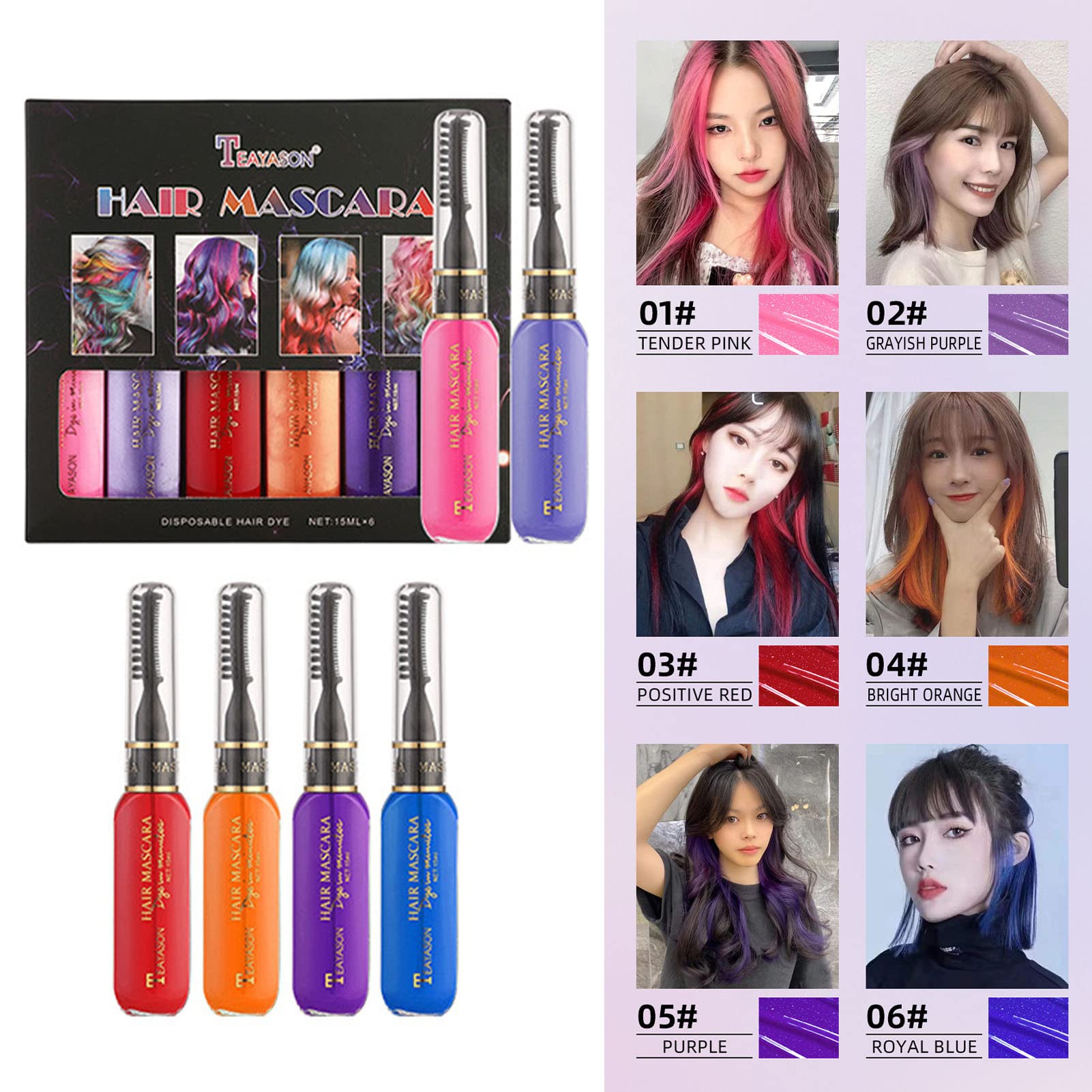 Amazon.co.jp: shopparadise ヘアカラー 染毛剤 6色セット 染髪剤 簡易