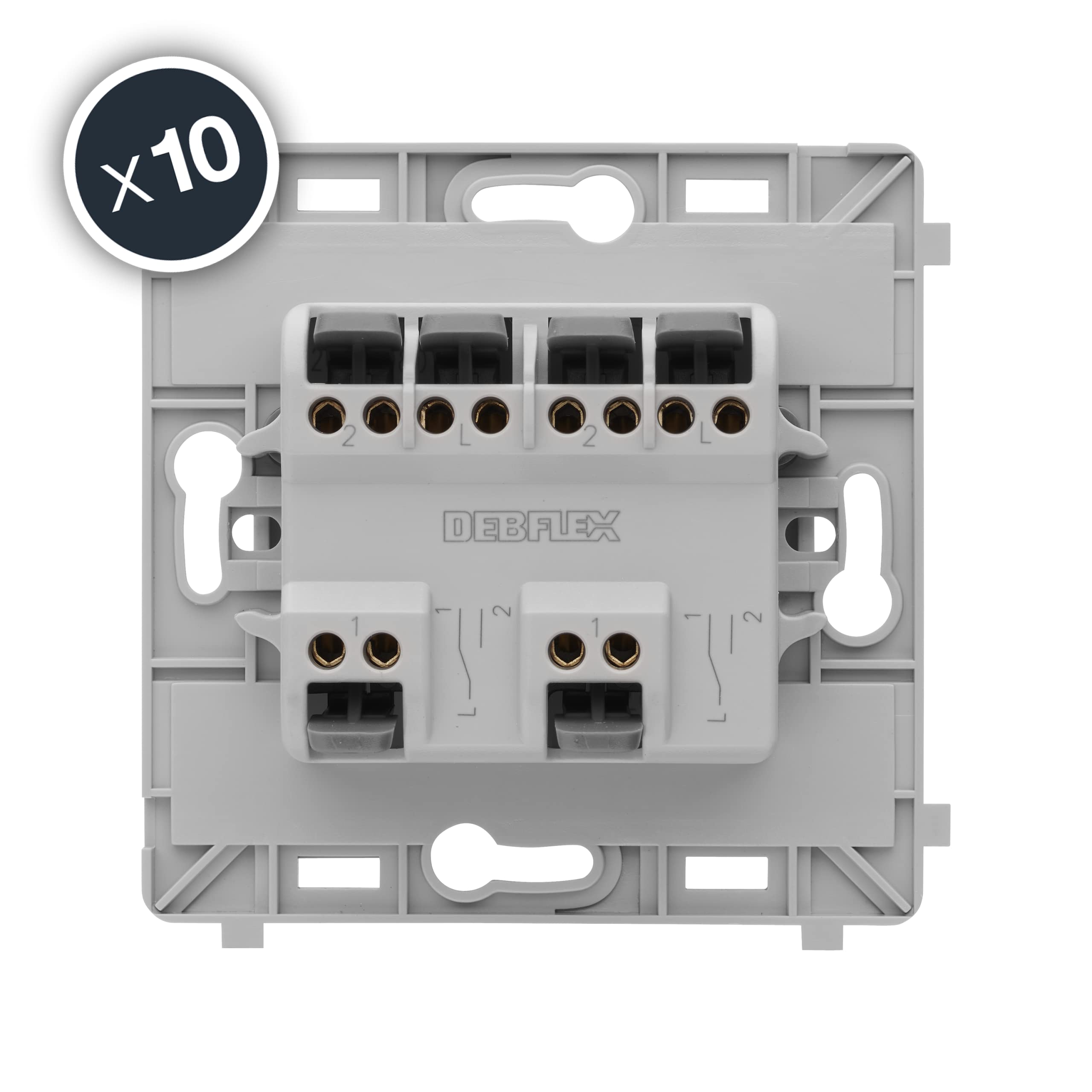 Mecanisme Double Poussoir Blanc Boite De 10 - Gamme Caly - DEBFLEX 802012