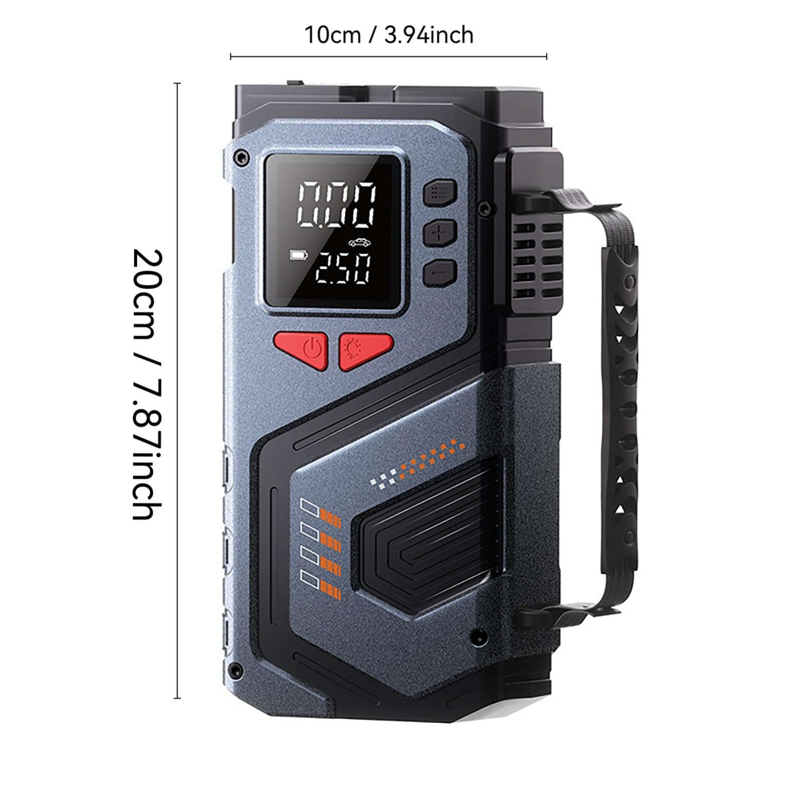 Arrancador portátil para Coche con Bomba de Aire-batería de 12V (hasta 4,0 L de Gasolina/2,5 L de diésel),Pantalla Digital,batería Externa,Kit de Emergencia para Coches,Camiones y Motocicletas(Black)