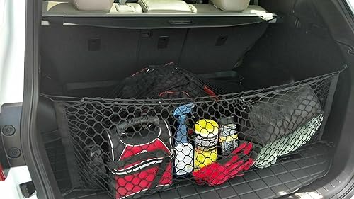 Miniatura 7 de Red de carga organizadora de maletero para Hyundai Santa FE 2013-2025  Red de carga estilo sobre para SUV  Organizador de maletero de coche de malla