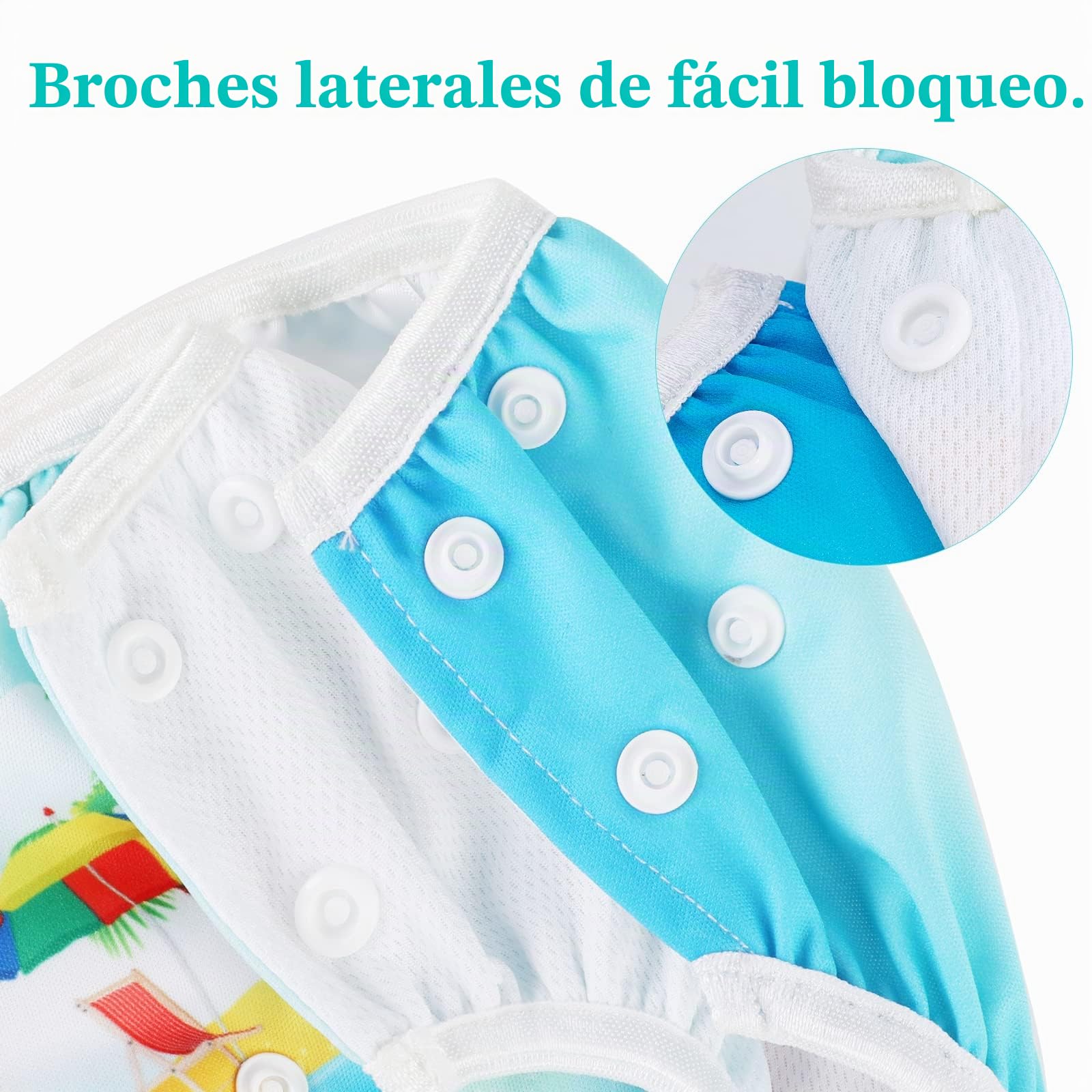 PHOGARY Pañal Bañador (2 Piezas) Pañal De Matar Pantalones De Entrenamiento, Pañales De Baño Para Niños Niñas 0-3 Años (3-10kg), Playa + Ballena