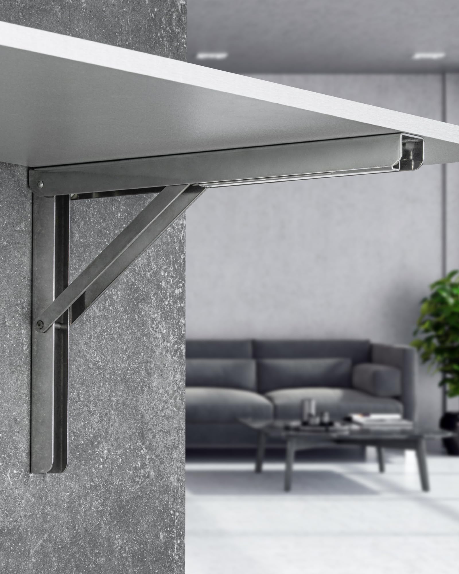 gedotec Consola plegable soporte plegable Bisagra De Solapa Línea Profesional Acero Inoxidable 2 Größen capacidad de Carga 180kg calidad de marca PARA SU SALA DE ESTAR