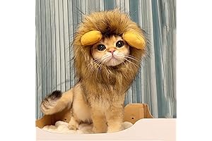 Pet Costume, Lion Mane Hat Adjustable for Cats Dogs for Halloween