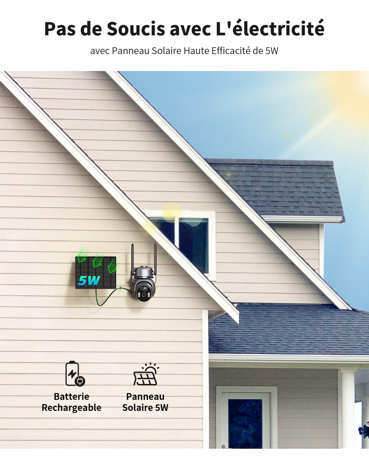 SEHMUA 4G Caméra de Surveillance sans Fil Extérieur, 2K HD Solaire