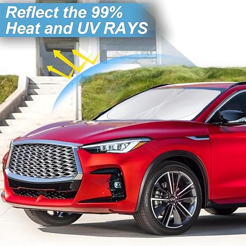 Miniatura 232 de Parasol para parabrisas de ajuste personalizado, cubierta para ventana delantera, visera plegable 210T, protector que bloquea los rayos ultravioleta