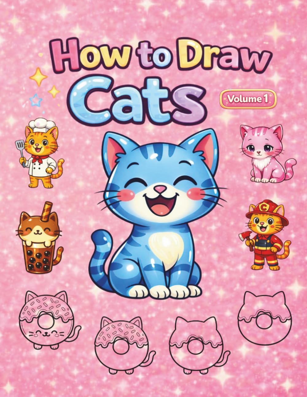 How to Draw Cats - Volume 1: A Step-by-Step Drawing Book for Kids Ages 4 to 12