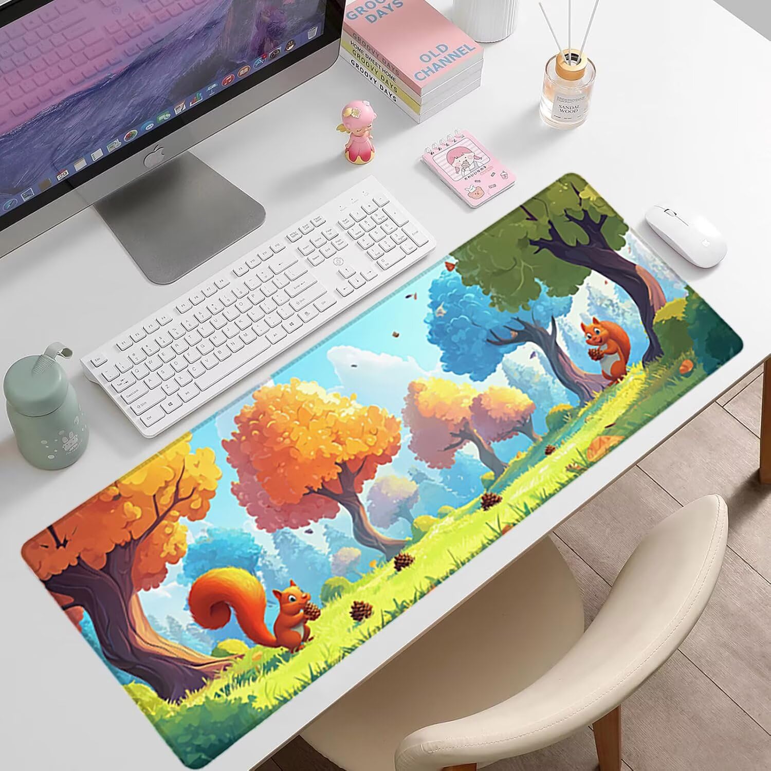 Podkładka pod mysz do gier XXL - 1400x600x3mm - zwierzęta duża antypoślizgowa podkładka na klawiaturę biurową z przeszytymi krawędziami, krajobrazowa duża podkładka pod mysz do gier do biura i domu