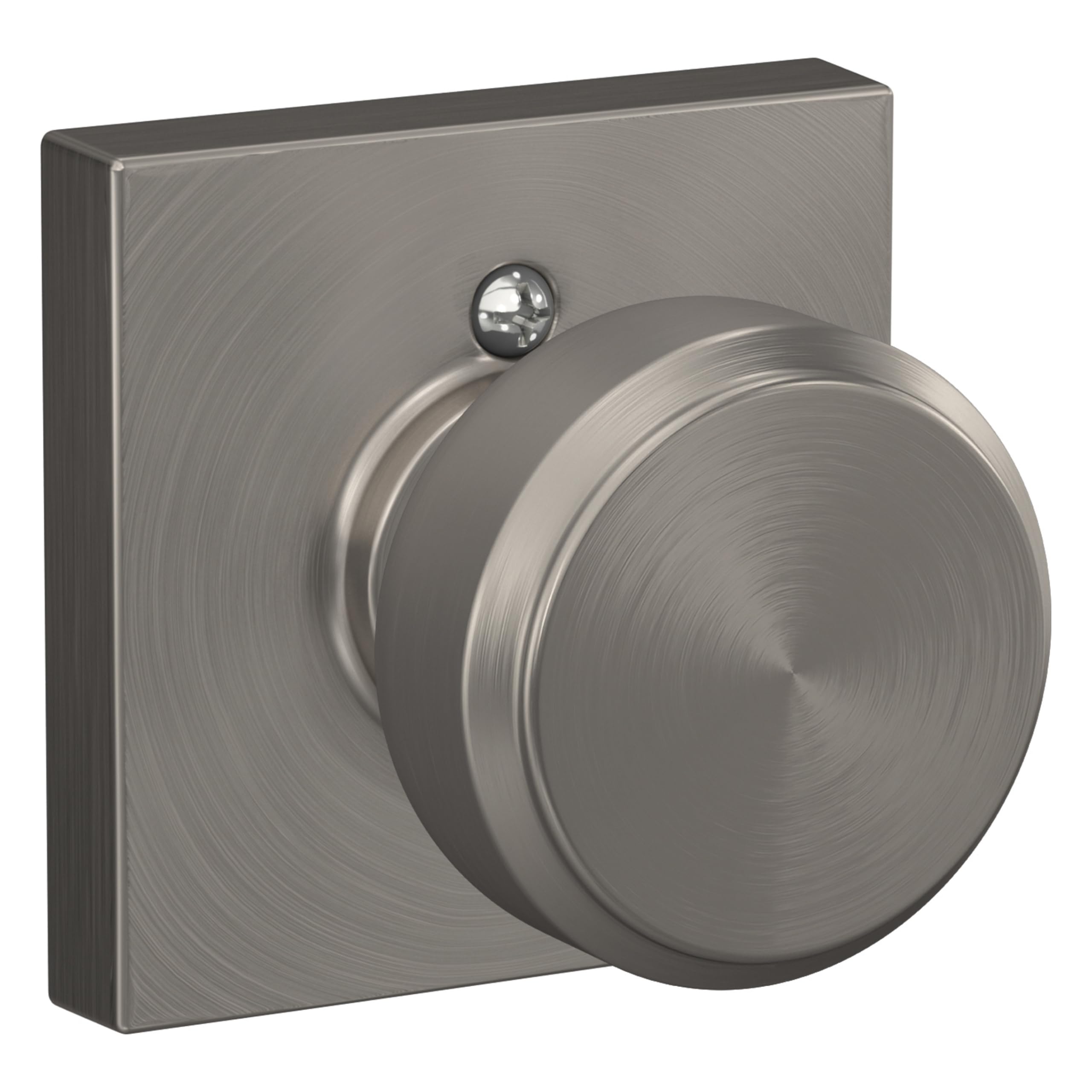 Schlage Bowery Non-Turning Dummy Door Knob, Satin Nickel