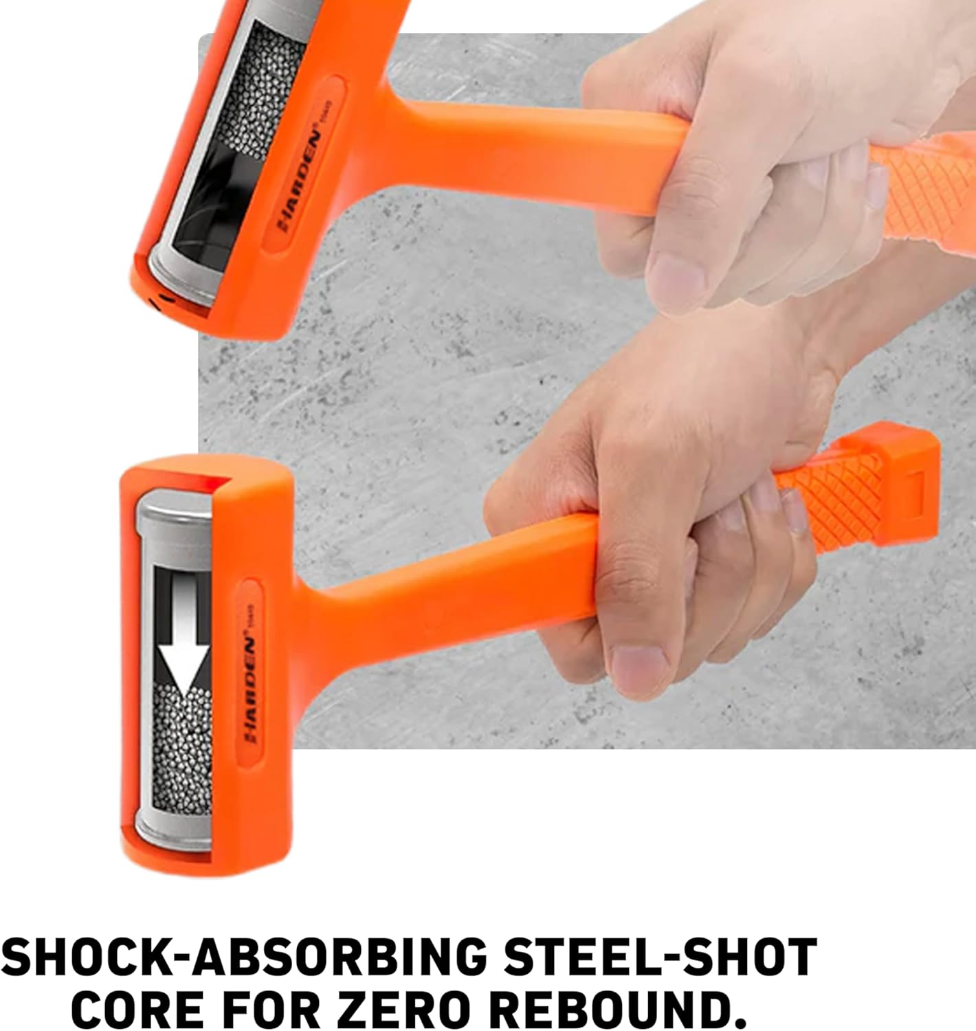 Mini Sledge Hammer 1 lb Dead Blow Hammer. Non Rebound Rubber Mallet With Steel Shot Core. Shock Absorbing Strike Hammer For Automotive Repair Construction And DIY Work