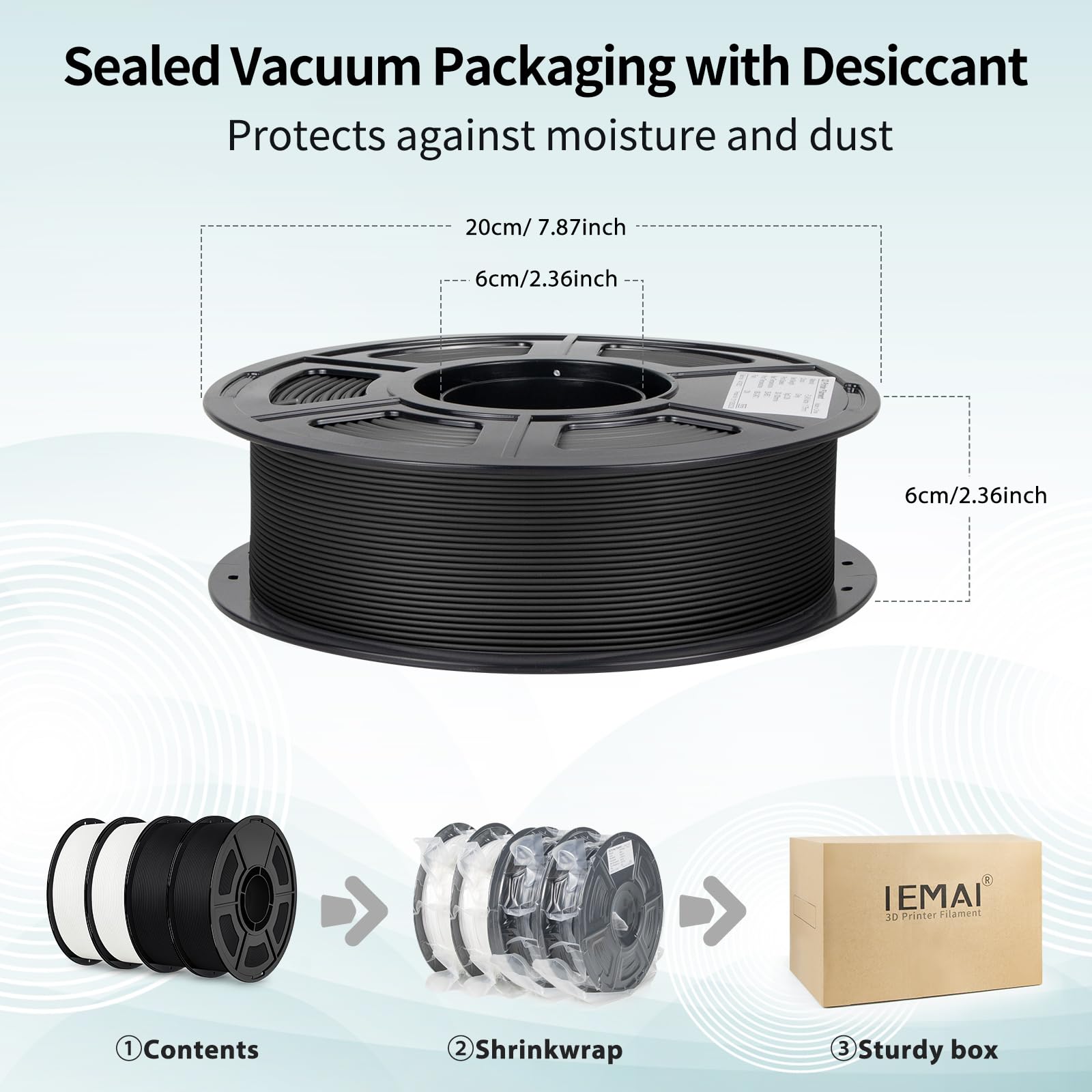 IEMAI Mate PETG Filamento 1.75mm 4KG, Negro/Blanco Filamento para Impresora 3D PETG de Fuerte Tenacidad, Compatible con impresoras 3D Bambu Lab, Precisión Dimensional +/- 0.02mm