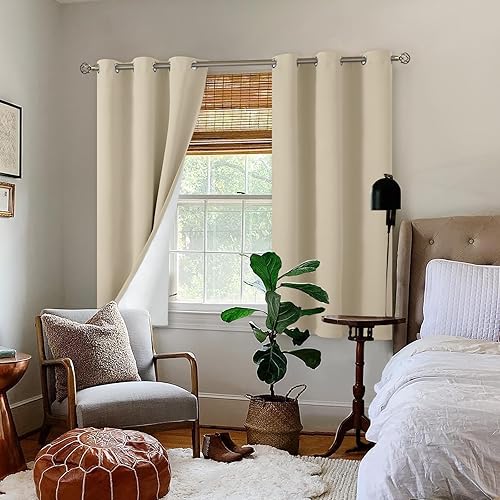 Miniatura 10 de BGment Cortinas opacas para dormitorio de 63 pulgadas de largo, juego de 2 paneles de cortinas con aislamiento térmico insonorizadas para oscurecer