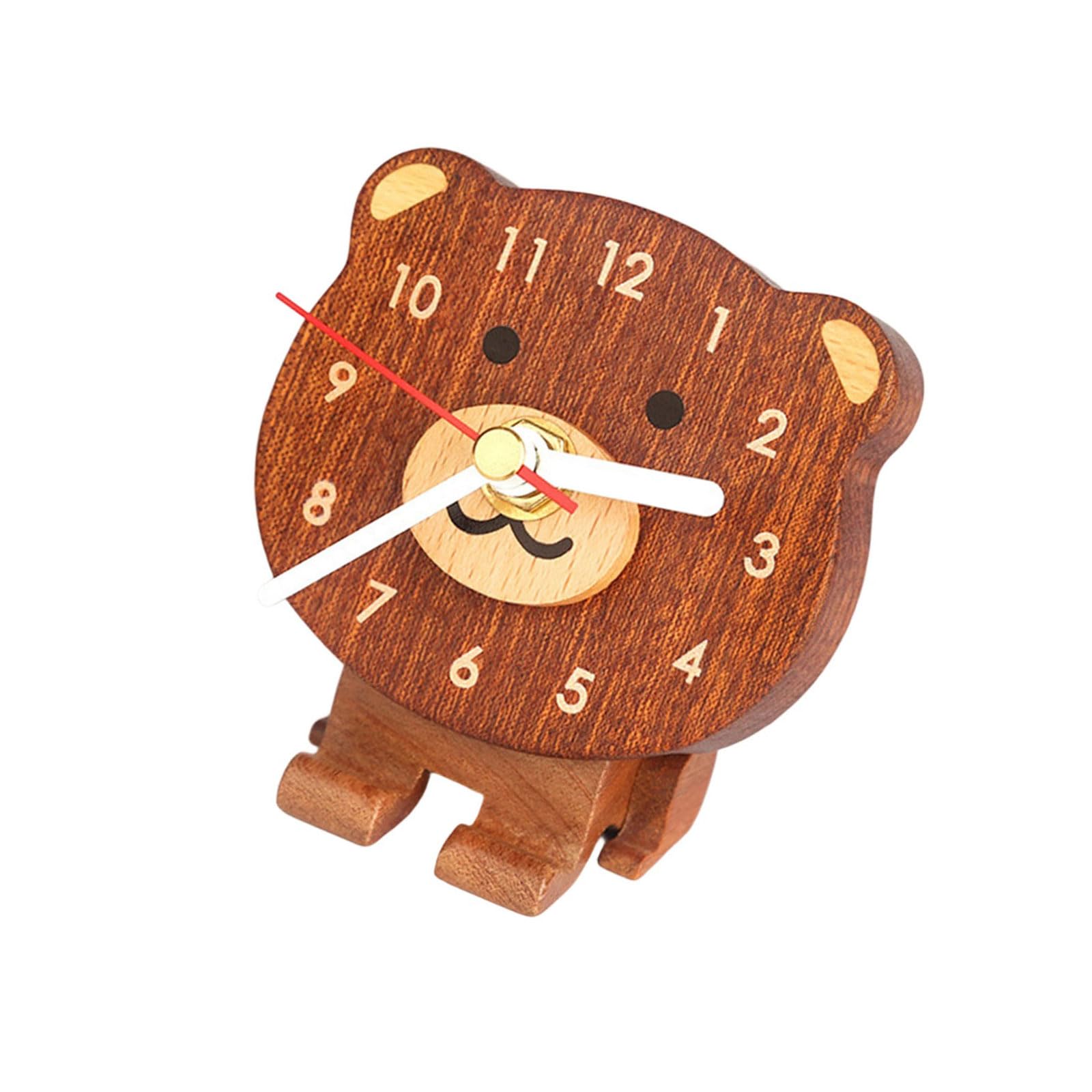 Quiet Miniature Wood Mantle Clock Vintage Design Alarm for Adding Warmth and Sophistication to Your Decoration Bedside Wooden