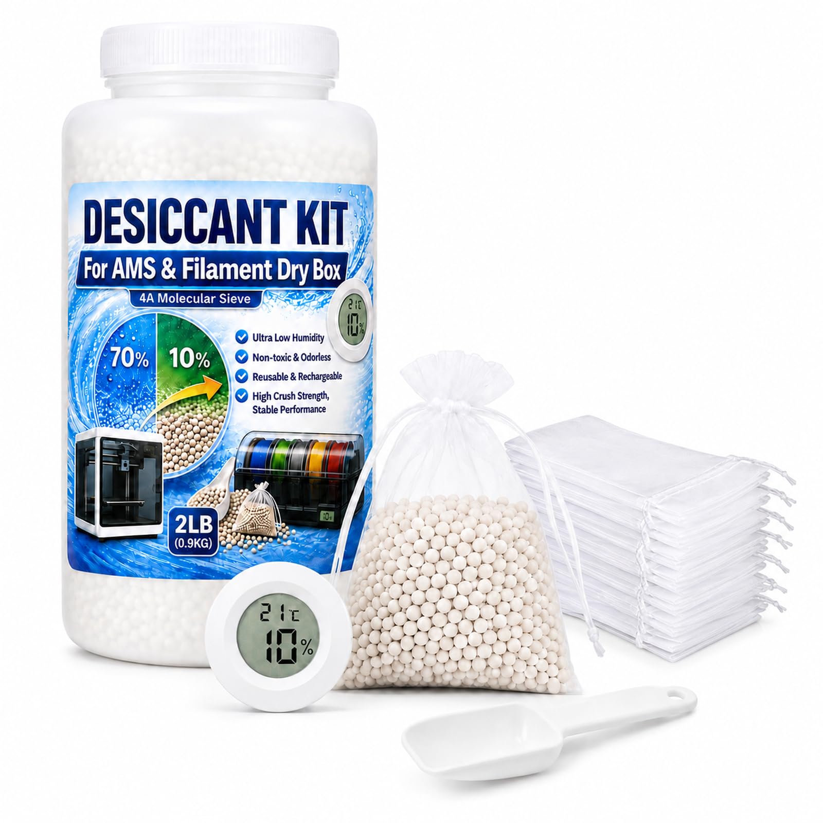 JEIZAW 4A Molecular Sieve Desiccant for 3D Printer Filament