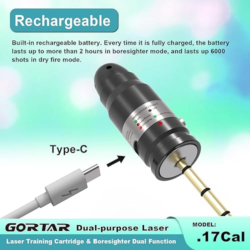 Miniatura 3 de Laser Training Cartridge & Boresighter Dual Function for Cal 9MM22LR17HMR to Dry Fire Practice and Bore Sighting