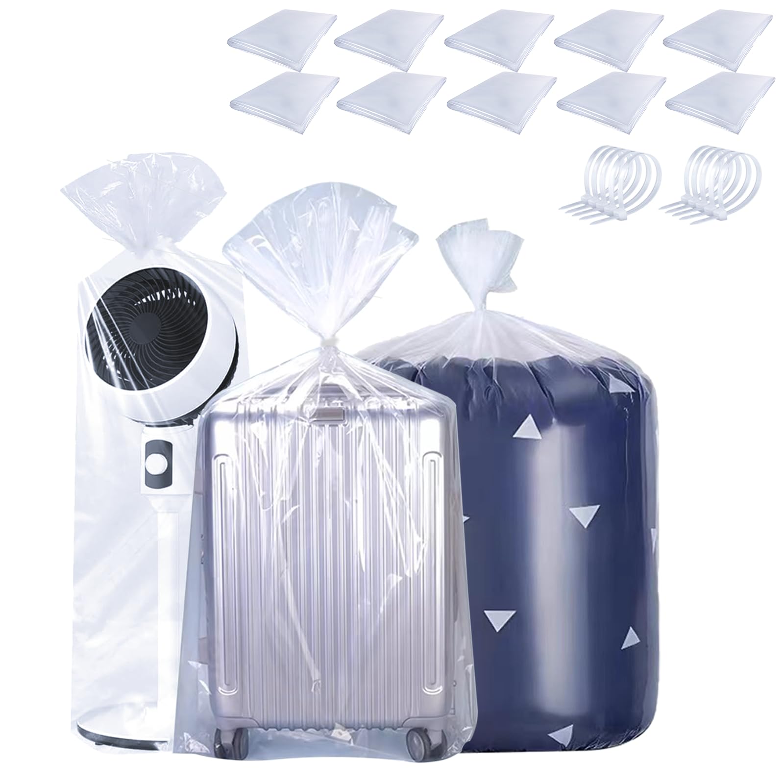 ZHYOPING Extra Large Clear Plastic Bags 39" x 47" (100 x 120 cm)