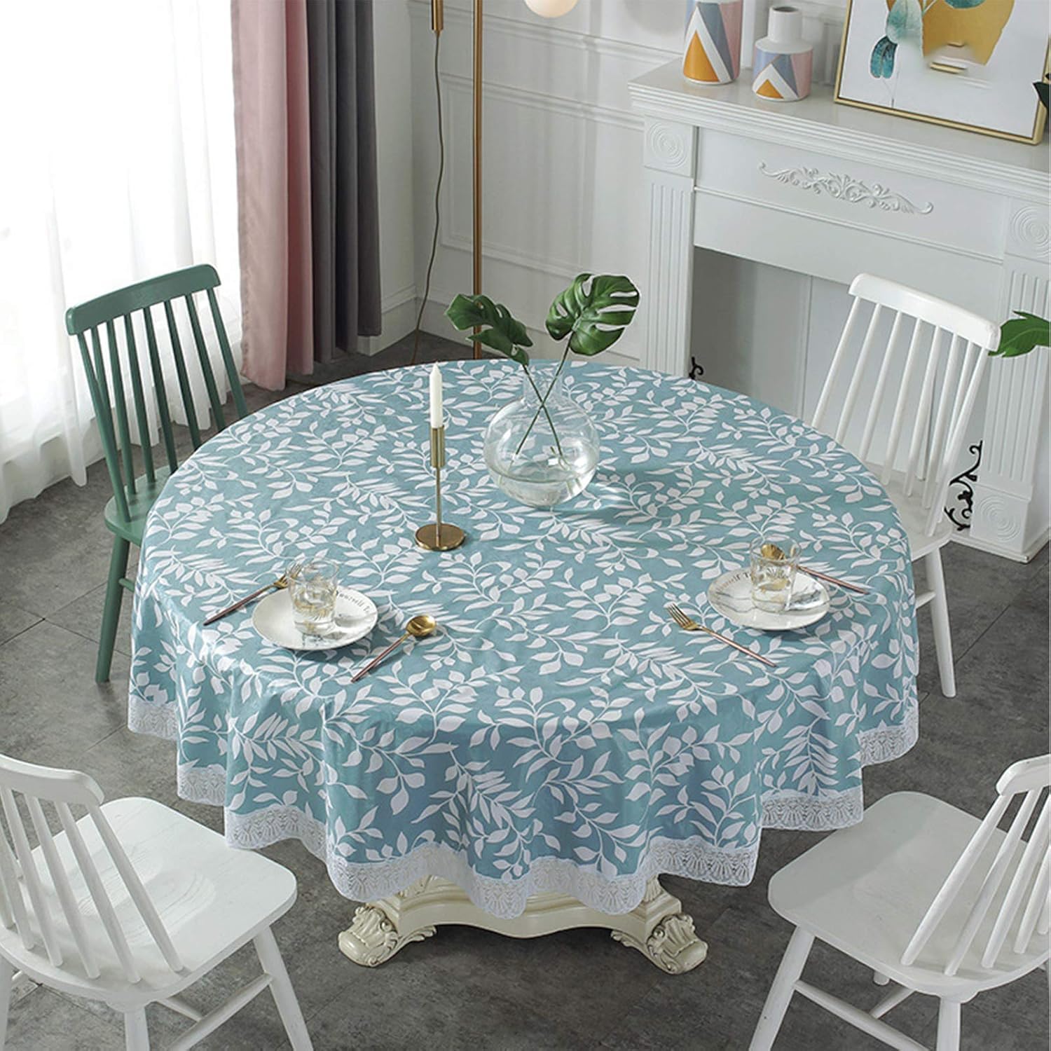 Nappes rondes en plastique PVC étanche pour protéger facilement les tables de jardin