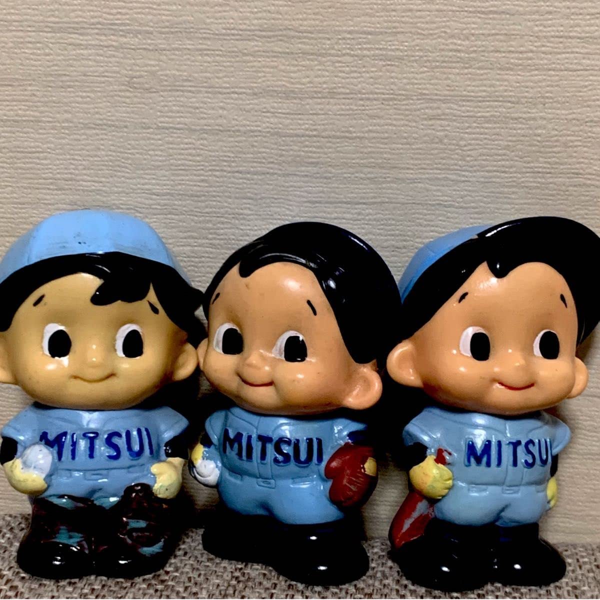Amazon.co.jp: 貯金箱 野球 三井銀行 野球レトロ ソフビフィギュア 3点