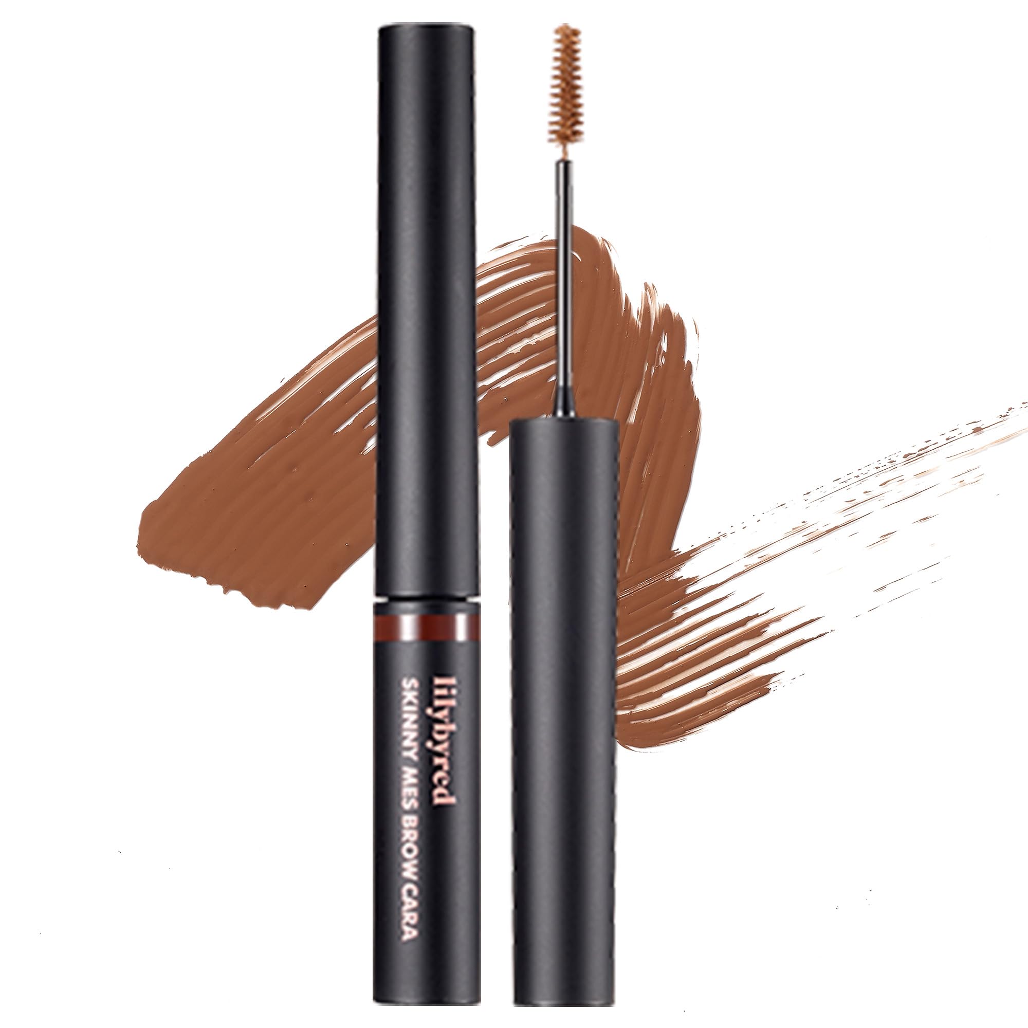 Skinny Mes Brow Mascara | Korean 1.5mm Ultra-Slim Brush Eyebrow Mascara, Precision Application, Natural-Looking Finish, Smudge-Proof, Clump-Free, Long-Lasting, 0.12 oz. | (02 Medium Brown)