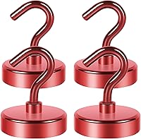 Vista 56 de Neosmuk Ganchos Magnéticos de Servicio Pesado, Imán Fuerte con Gancho para Refrigerador, Ganchos Industriales Súper de Neodimio de Resistencia Extra