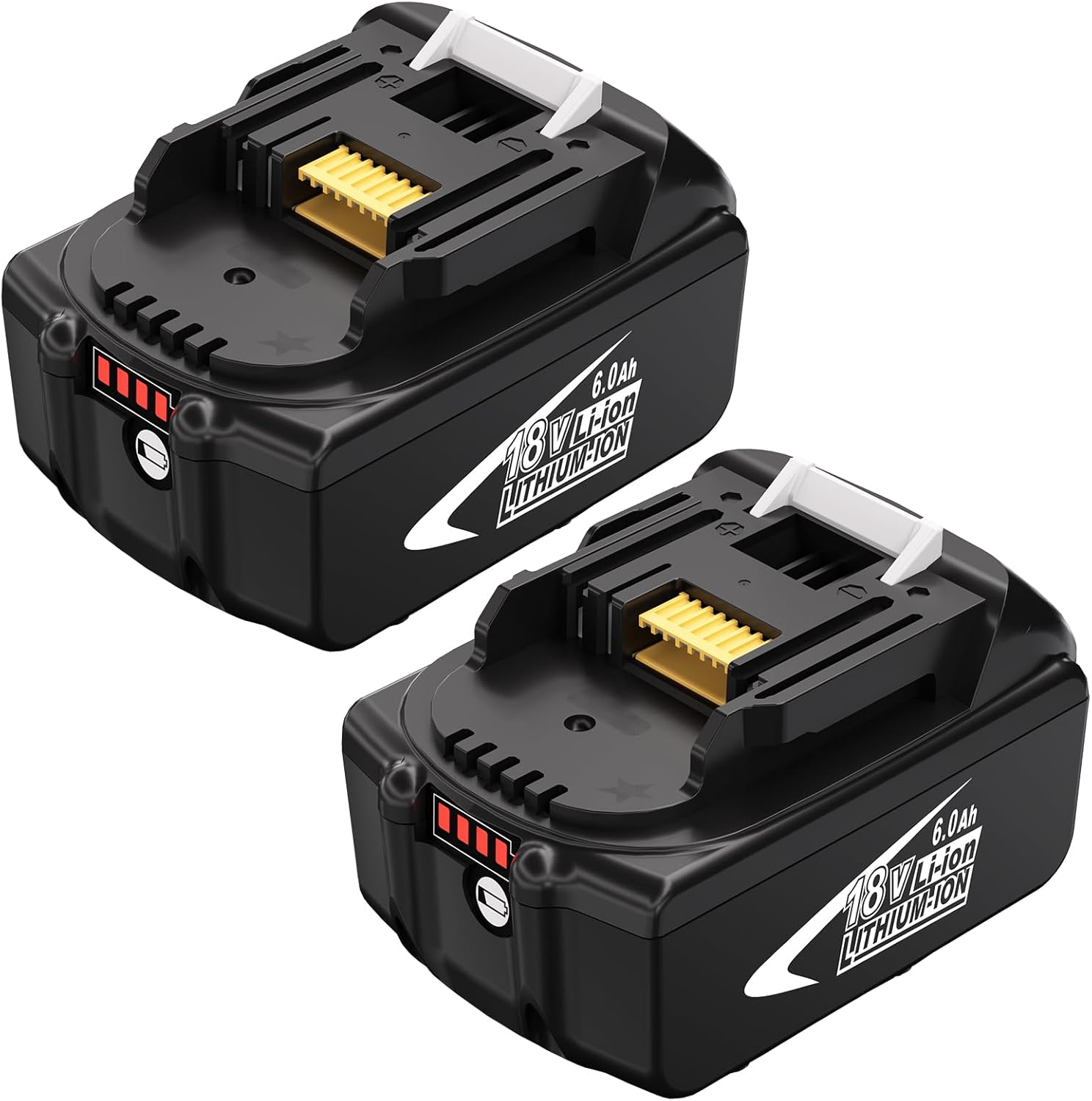 18 Volt Lithium-Ion 6.0Ah Battery Replacement for Makita 18V Battery BL1860B, 2-Pack